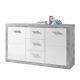 Pietra Large Sideboard Grey and White Gloss 2 Door 3 Drawer
