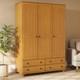 Pine 3-Door Triple Wardrobe with Drawers Hampton HPT013