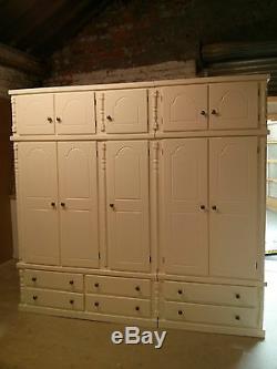 Pine Furniture Buckingham 5 Door 6 Drawer Extra Large Wardrobe+topbox Cream