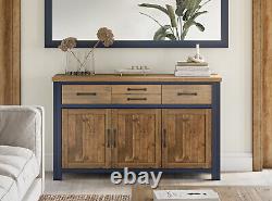 Pinewood Blue & Reclaimed Wood Bookcase TV Unit Sideboard Kitchen Island Lamp Ta