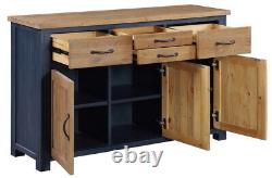 Pinewood Blue & Reclaimed Wood Bookcase TV Unit Sideboard Kitchen Island Lamp Ta