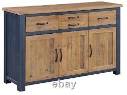 Pinewood Blue & Reclaimed Wood Bookcase TV Unit Sideboard Kitchen Island Lamp Ta