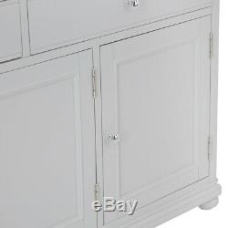 Portland Grey Large 3 Door 2 Drawer Sideboard / Retro Side Cabinet Storage