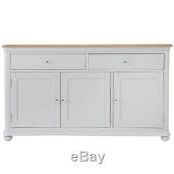 Portland Grey Large 3 Door 2 Drawer Sideboard / Retro Side Cabinet Storage