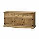 Premium Quality Corona Large Sideboard 3 Door 3 Drawers Waxed Solid Mexican Pine