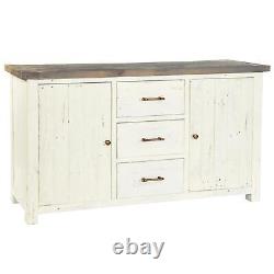 Purbeck Large Sideboard Seaside Chic Hand-Finished Upcycled 2 Door 3 Drawers