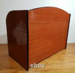 RARE Large TE-AMO Cigar Advertising Desktop Humidor 3 Drawer Glass Door Wood