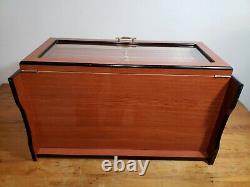 RARE Large TE-AMO Cigar Advertising Desktop Humidor 3 Drawer Glass Door Wood