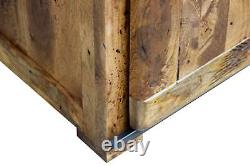 Raipur Solid Natural Mango Wood Large 1 Door 4 Drawer Cupboard Display Cabinet