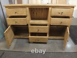 Reclaimed Rough Sawn Large 2 Door 6 Drawer Tv Unit- Bespoke Available- Rustic