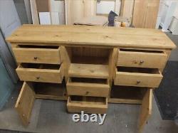 Reclaimed Rough Sawn Large 2 Door 6 Drawer Tv Unit- Bespoke Available- Rustic