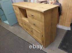 Reclaimed Rough Sawn Large 2 Door 6 Drawer Tv Unit- Bespoke Available- Rustic