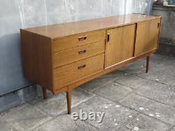 Retro 1960s Nathan Large Teak Sideboard with Sliding Doors & Three Drawers