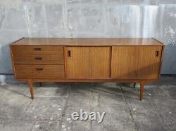 Retro 1960s Nathan Large Teak Sideboard with Sliding Doors & Three Drawers