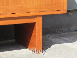 Retro 1970s Large Teak Sideboard with Sliding Doors & Two Lined Cutlery Drawers