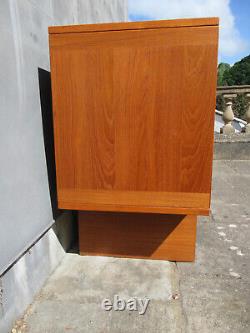 Retro 1970s Large Teak Sideboard with Sliding Doors & Two Lined Cutlery Drawers
