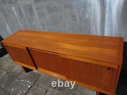 Retro 1970s Large Teak Sideboard with Sliding Doors & Two Lined Cutlery Drawers