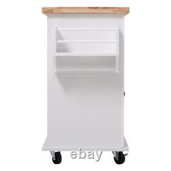 Rolling Kitchen Island Carts Large Storage Trolley Cabinet Cupboard with 2 Drawers