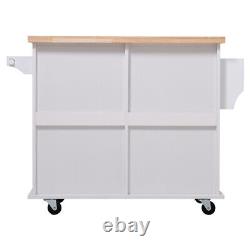 Rolling Kitchen Island Carts Large Storage Trolley Cabinet Cupboard with 2 Drawers