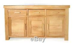 Roma Chunky Oak Living Room Furniture 3 Door 3 Drawer Large Sideboard