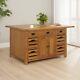 Rustic Oak Extra Large Kitchen Island with Bar Top (5 Seater) RS90