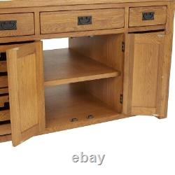 Rustic Oak Extra Large Kitchen Island with Bar Top (5 Seater) RS90