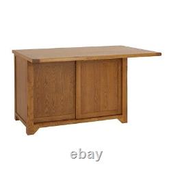 Rustic Oak Large Kitchen Island with Bar Top (4 Seater) RS92