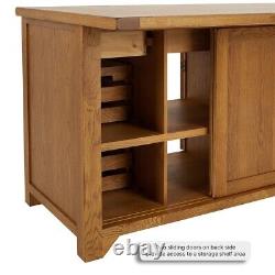 Rustic Oak Large Kitchen Island with Bar Top (4 Seater) RS92