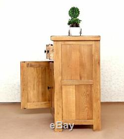 Rustic Solid Oak Sideboard Large Storage Cupboard 2 Drawer Door Kitchen Storage