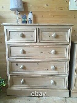 Rustic solid pine bedroom set large double door wardrobe and 2 chest of drawers