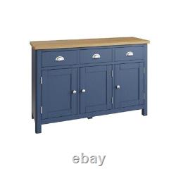 Rutland Large Sideboard Oak Natural 3 Doors 4 Shelves 3 Drawers