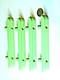 SET x4 ART DECO LARGE CUPBOARD DOOR DRAWERS HANDLE PALE GREEN BAKELITE 1920s