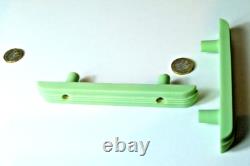 SET x4 ART DECO LARGE CUPBOARD DOOR DRAWERS HANDLE PALE GREEN BAKELITE 1920s