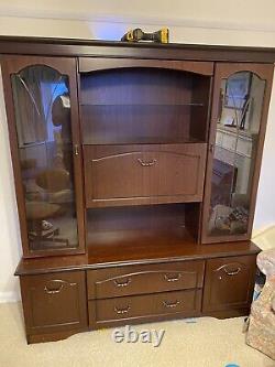 SIDEBOARD Large Display Cabinet Cupboard Glass Doors 2 Drawers