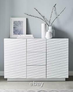 Saskia High Gloss 2 Door 3 Drawer Large Sideboard