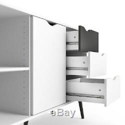 Scandi Modern Black & White Large Sideboard / 2 Door 3 Drawer Side Cabinet Unit