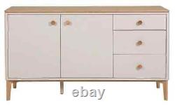 Scandinavian Marlow Cashmere Oak/Taupe Large Sideboard 81cm with 2 Door 3 Drawer
