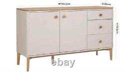 Scandinavian Marlow Cashmere Oak/Taupe Large Sideboard 81cm with 2 Door 3 Drawer