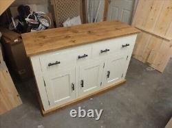 Shabby Chic Painted 3 Door Large Sideboard-bespoke Available- F&b Pointing- Sawn