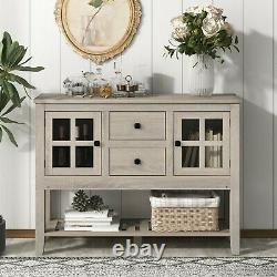 Sideboard 2 Drawer 2 Door Large Cupboard Cabinet Storage Shelf MDF Furniture UK