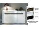 Sideboard Cabinet with Drawers Large Storage Unit Dresser White Gloss 150cm Azteca