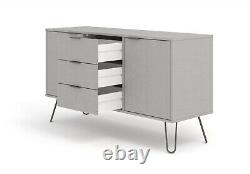 Sideboard Grey Large 2 Door 3 Drawer Melamine Finish Augusta Furniture