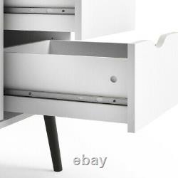 Sideboard Large 3 Drawers 2 Doors in White and Black Matt. W147xH82xD39cm