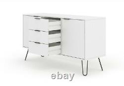 Sideboard Large White 2 Door 3 Drawer Augusta Textured Melamine Finish