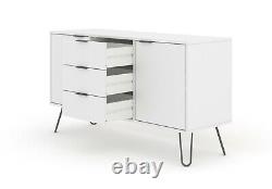 Sideboard Large White 2 Door 3 Drawer Augusta Textured Melamine Finish