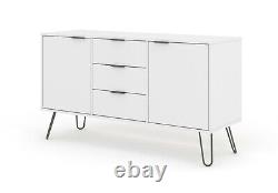 Sideboard Large White 2 Door 3 Drawer Augusta Textured Melamine Finish