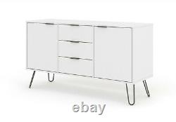 Sideboard Large White 2 Door 3 Drawer Augusta Textured Melamine Finish