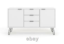 Sideboard Large White 2 Door 3 Drawer Augusta Textured Melamine Finish