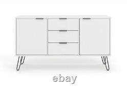 Sideboard Large White 2 Door 3 Drawer Augusta Textured Melamine Finish