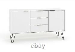 Sideboard Large White 2 Door 3 Drawer Augusta Textured Melamine Finish